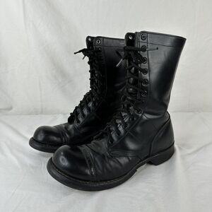 Vintage Corcoran Black Leather Paratrooper Jump Combat Boots USA Made Men's Sz 8